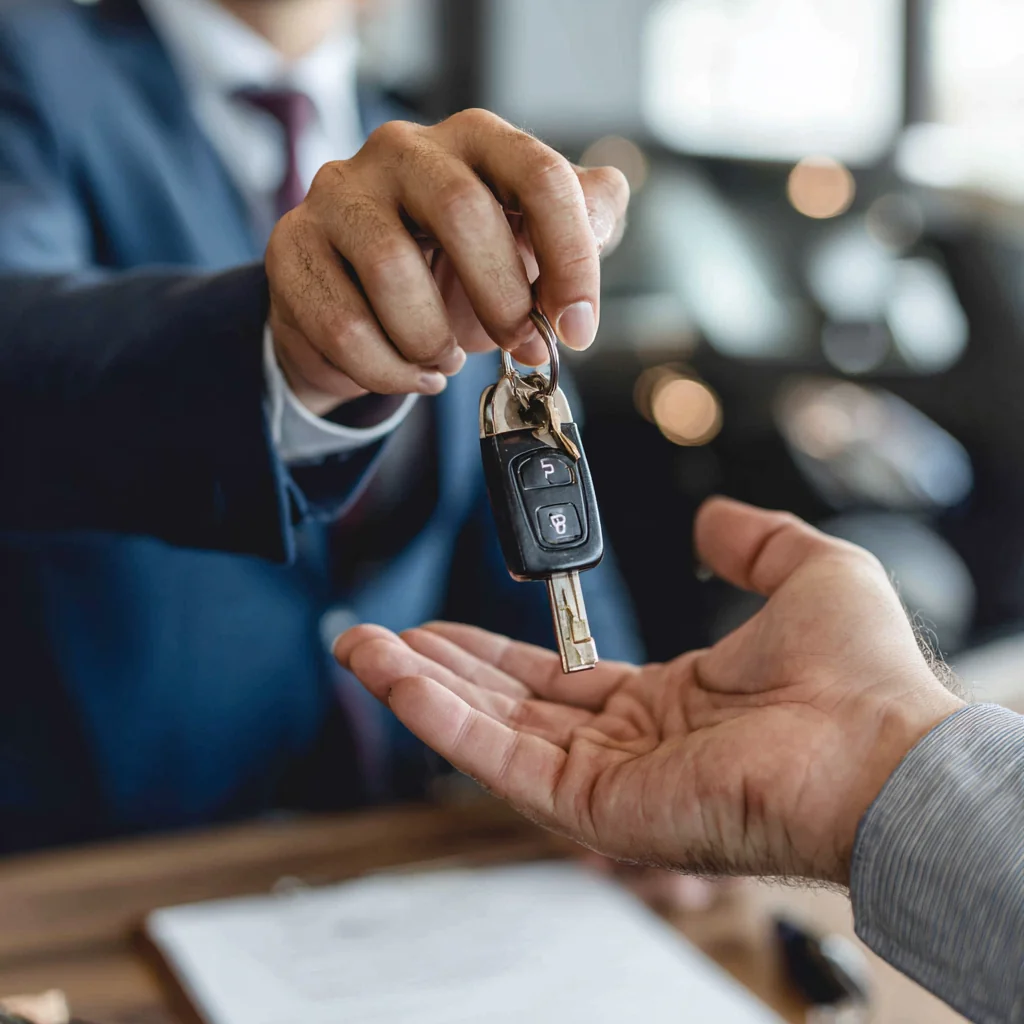 Счастливая семья за рулём застрахованного автомобиля в Америке